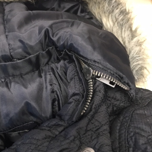 O’Neil Faux Fur Hoodie Quilted Jacket Black Small - Picture 4 of 9